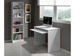 Estante Dmacagg, Estante alta com 5 prateleiras, Estante de escritório ou quarto, Estante moderna com compartimentos, 52x25h80 cm, Branco