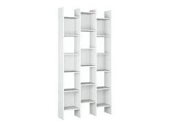 Estante Dmanis, Estante com 18 prateleiras, Prateleira com compartimentos quadrados, Estante de escritório moderna, 96x29h192 cm, Branco