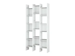 Estante Dmanis, Estante com 18 prateleiras, Prateleira com compartimentos quadrados, Estante de escritório moderna, 96x29h192 cm, Branco
