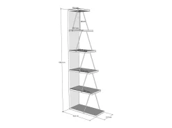 Estante Dpallanc, Estante de escritório, Estante de livros, Biblioteca, 50x22h150 cm, Carvalho e Preto