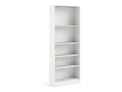 Estante Driber, Estante de escritório, Estante, Biblioteca, 79x27 h203 cm, Branco