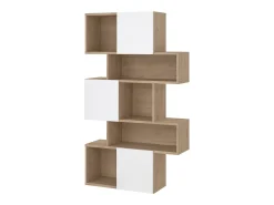 Estante Dsangall, estante de escritório, estante, biblioteca, 96x32 h166 cm, carvalho e branco