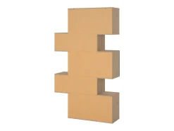 Estante Dsangall, estante de escritório, estante, biblioteca, 96x32 h166 cm, carvalho e cimento