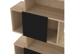 Estante Dsangall, estante de escritório, estante, biblioteca, 96x32 h166 cm, carvalho e preto