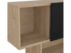 Estante Dsangall, estante de escritório, estante, biblioteca, 96x32 h166 cm, carvalho e preto