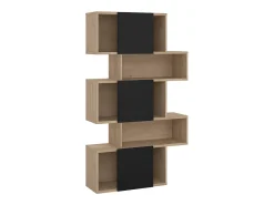 Estante Dsangall, estante de escritório, estante, biblioteca, 96x32 h166 cm, carvalho e preto