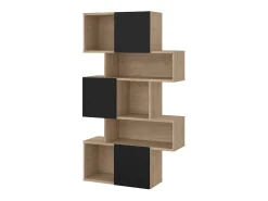 Estante Dsangall, estante de escritório, estante, biblioteca, 96x32 h166 cm, carvalho e preto