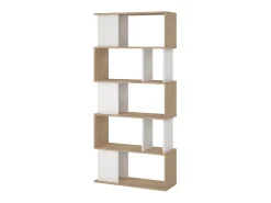 Estante Dscamacc, estante de escritório, estante, biblioteca, 80x30 h174 cm, carvalho e branco