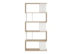 Estante Dscamacc, estante de escritório, estante, biblioteca, 80x30 h174 cm, carvalho e branco