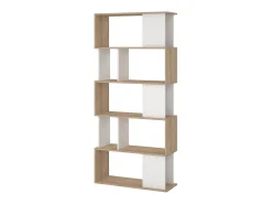 Estante Dscamacc, estante de escritório, estante, biblioteca, 80x30 h174 cm, carvalho e branco