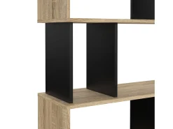 Estante Dscamacc, estante de escritório, estante, biblioteca, 80x29 h175 cm, carvalho e preto