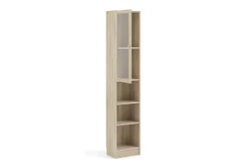 Estante Dsitu, Estante de escritório, Estante, Biblioteca, 41x28 h203 cm, Carvalho