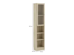 Estante Dsitu, Estante de escritório, Estante, Biblioteca, 41x28 h203 cm, Carvalho