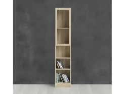 Estante Dsitu, Estante de escritório, Estante, Biblioteca, 41x28 h203 cm, Carvalho