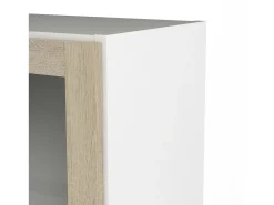 Estante Dsitu, estante de escritório, estante, biblioteca, 41x28 h203 cm, branco e carvalho
