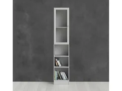 Estante Dsitu, Estante de escritório, Estante, Biblioteca, 41x28 h203 cm, Branco