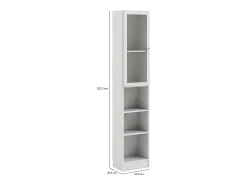 Estante Dsitu, Estante de escritório, Estante, Biblioteca, 41x28 h203 cm, Branco