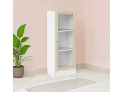 Estante Dsivigli, estante de escritório, estante, biblioteca, 41x28 h107 cm, branco e carvalho