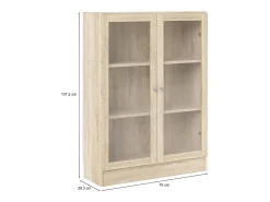 Estante Dskrinia, Estante de escritório, Estante, Biblioteca, 79x28 h107 cm, Carvalho