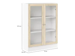 Estante Dskrinia, estante de escritório, estante, biblioteca, 79x28 h107 cm, branco e carvalho