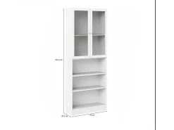 Estante Dsmallin, Estante de escritório, Estante, Biblioteca, 79x28 h203 cm, Branco