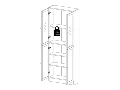 Estante Dsnidar, Estante de escritório, Estante, Biblioteca, 79x28 h203 cm, Branco