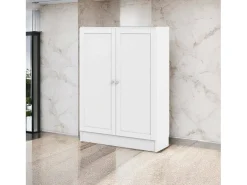 Estante Dsodin, Estante de escritório, Estante, Biblioteca, 79x28 h107 cm, Branco