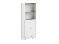 Estante Dsoffrid, Estante de escritório, Estante, Biblioteca, 79x28 h203 cm, Branco