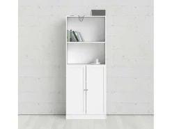 Estante Dsoffrid, Estante de escritório, Estante, Biblioteca, 79x28 h203 cm, Branco