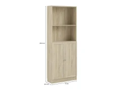 Estante Dsoffrid, Estante de escritório, Estante, Biblioteca, 79x28 h203 cm, Carvalho