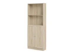 Estante Dsoffrid, Estante de escritório, Estante, Biblioteca, 79x28 h203 cm, Carvalho