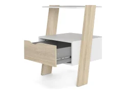 Estante Dsol, Estante de escritório, Estante, Biblioteca, 55x48 h180 cm, Branco e Carvalho