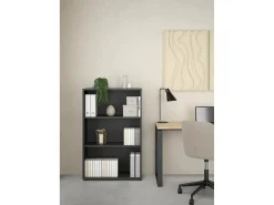 Estante Dsori, estante de escritório, estante, biblioteca, 80x34 h124 cm, cinzento