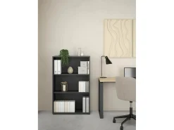 Estante Dsori, estante de escritório, estante, biblioteca, 80x34 h124 cm, cinzento