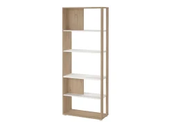 Estante Dspelt, estante de escritório, estante, biblioteca, 80x34 h205 cm, carvalho e branco