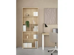 Estante Dsposit, Estante de escritório, Estante, Biblioteca, 80x34 h205 cm, Carvalho
