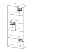 Estante Dsposit, Estante de escritório, Estante, Biblioteca, 80x34 h205 cm, Carvalho
