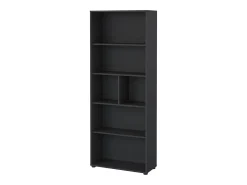 Estante Dsposit, Estante de escritório, Estante, Biblioteca, 80x34 h205 cm, Cinza