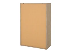 Estante Dtass, estante de escritório, estante, biblioteca, 80x34 h124 cm, carvalho e branco