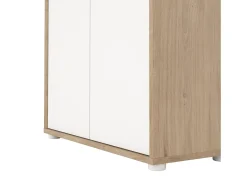 Estante Dtass, estante de escritório, estante, biblioteca, 80x34 h124 cm, carvalho e branco