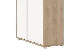 Estante Dtassot, estante de escritório, estante, biblioteca, 80x34 h205 cm, carvalho e branco