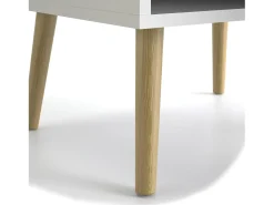 Estante Dtean, estante de escritório, estante, biblioteca, 50x39 h171 cm, branco e carvalho