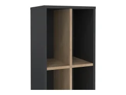 Estante Dtedesc, estante de escritório, estante, biblioteca, 41x34 h205 cm, carvalho e cinzento