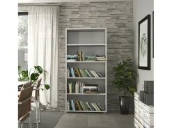 Estante Dtedold, estante de escritório, estante, biblioteca, 89x40 h186 cm, branca