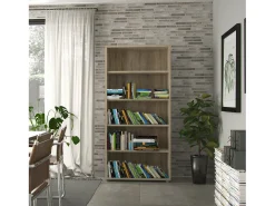 Estante Dtedold, estante de escritório, estante, biblioteca, 89x40 h186 cm, carvalho