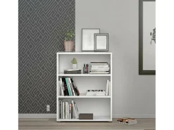 Estante Dterlizz, estante de escritório, estante, biblioteca, 89x40 h113 cm, branca