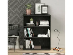 Estante Dterlizz, estante de escritório, estante, biblioteca, 89x40 h113 cm, preta