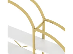 Estante em forma de nuvem com 5 prateleiras - MDF e metal - Dourado e branco