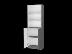 Estante em melamina Home com armário inferior e 3 prateleiras exteriores , 180.59 cm X 62.78 cm X 29.89 cm , Multicolor