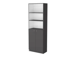 Estante em melamina Home com armário inferior e 3 prateleiras exteriores , 180.59 cm X 62.78 cm X 29.89 cm , Multicolor